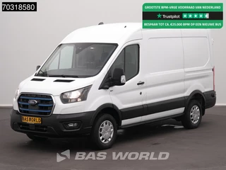 Ford Transit 185pk Elektrisch 68kWh 317km WLTP L2H2 Hoog Dak Navi Airco Cruise Parkeersensoren v+a SYNC4-Display CarPlay L2 Airco Cruise control