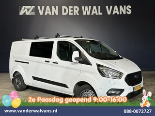 Ford Transit Custom 2.0 TDCI 130pk L2H1 Dubbele Cabine Euro6 Airco | 6-Zits | Camera | LED | Cruisecontrol | 2800kg Trekhaak Android Auto, Verwarmde voorruit, Stoelverwarming, Parkeersensoren, Dakdragers