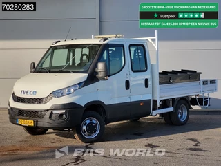 Iveco Daily 50C17 3,0L Automaat HIAB 017T-2 DC Open laadbak Kraan Dubbellucht Airco Euro6 Pickup Crane Kraanwagen Pritsche Airco Dubbel cabine