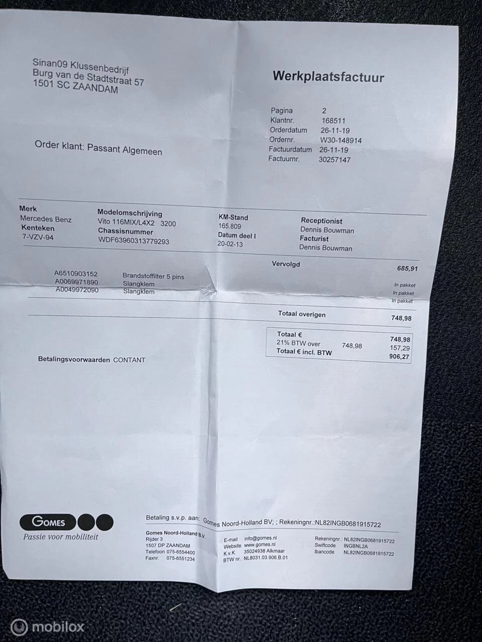 Hoofdafbeelding Mercedes-Benz Vito