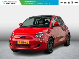 Fiat 500e 3+1 La Prima 42 kWh | Clima | Cruise | Leder | 17" | Priv Glass | Winter Pack | JBL Sound | BSM | Apple Carplay