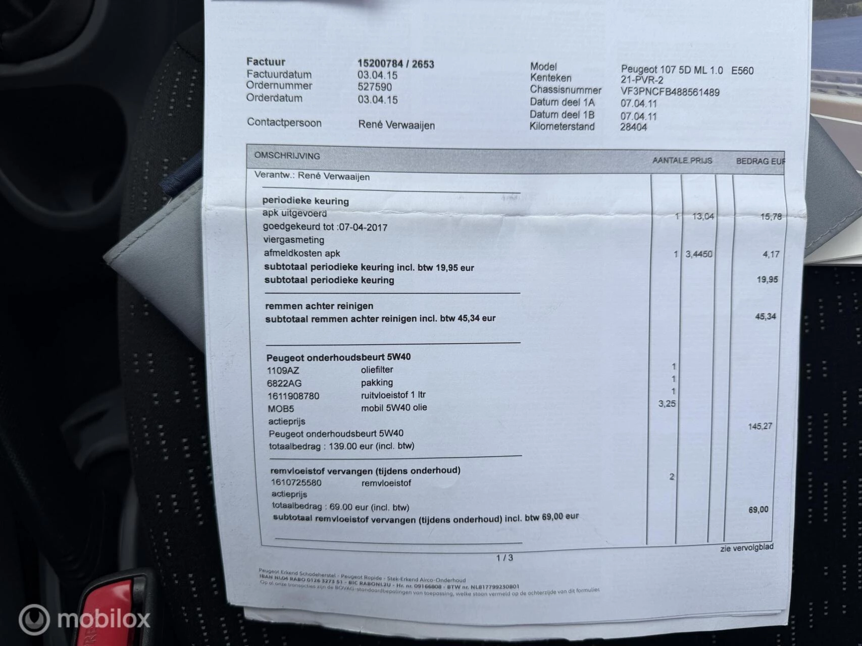 Hoofdafbeelding Peugeot 107