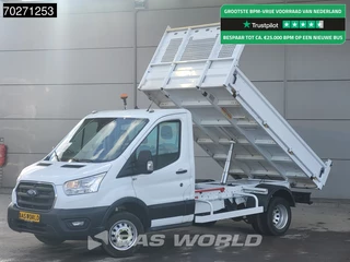 Ford Transit 170pk Kipper Dubbellucht 3.5tTrekhaak Airco Cruise Camera Tipper Benne Kieper 2m3 Airco Trekhaak Cruise control