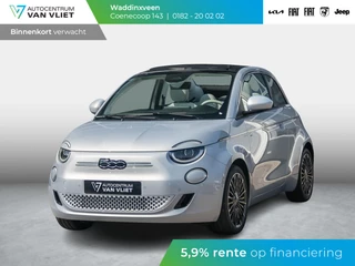 Fiat 500e Cabrio La Prima 42 kWh | 17% Bijtelling | Clima | Cruise | Leder | 17" | Priv Glass | Winter Pack | JBL Sound | BSM | Apple Carplay