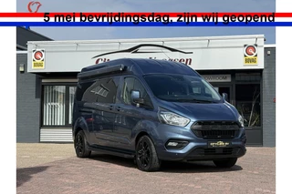 Ford Transit Custom buscamper zeer luxe inbouw professioneel gebouwd vitron euro 6 navi climate ctr cruise ctr lmv luifel trekhaak 4 zitplaatsen