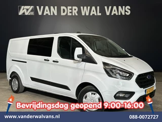 Ford Transit Custom 2.0 TDCI 131pk L2H1 Dubbele Cabine Euro6 Airco | 5-Zits | Xenon | Navigatie | Cruisecontrol | LED | 2800kg Trekhaak Stoelverwarming, Parkeersensoren, Achterklep