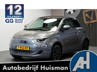 Fiat 500C La Prima 42 kWh NAVI KLEUR + CABRIODAK ELEKTRISCH + JBL AUDIO + LEER + CLIMA + ADAPT.CRUISE + LANE ASSIST + CAMERA + STOELVERWARMING + APPLE CARPLAY/ANDROID AUTO + KEYLESS ENTRY&GO + PARKSENSOREN V&A + 17" LM-VELGEN!!