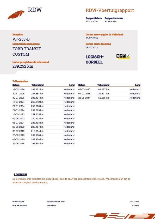 Hoofdafbeelding Ford Transit Custom