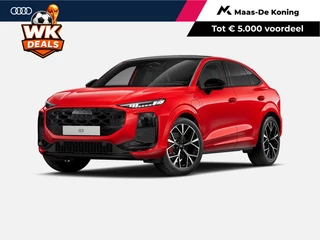 Audi Q3 Sportback 1.5 200kW e-hybrid S edition 272 PK · Tech pro · Glazen panoramadak · Sportstoelen alcantara met rode stiksels