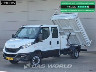 Hoofdafbeelding Iveco Daily Iveco Daily 35C16 3.0L Open Laadbak met Kist Dubbel Cabine Dubbellucht 3,5t Trekhaak Airco Cruise Euro6 Pritsche Pickup Open Box Airco Trekhaak Cruise control