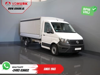 Volkswagen Crafter 35 2.0 TDI 180 pk DSG Aut. BPM VRIJ! 430x203 Open laadbak/ Schuifzeil/ Huif/ Climate/ Adapt. Cruise/ Camera/ Carplay