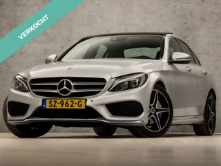 Mercedes-Benz C-Klasse 180 AMG Sport 157Pk Automaat (PANORAMADAK, GROOT NAVI, 360 CAMERA, STOELVERWARMING, ELEK SPORTSTOELEN, LEDER, SFEERVERLICHTING, CRUISE, NIEUWE APK, NIEUWSTAAT)
