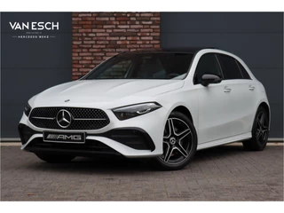 Mercedes-Benz A-Klasse 250 e Premium+ AMG Line Aut8 | Facelift | Panoramadak | Trekhaak | Leder | Keyless Go | Dodehoekassistent | Surround Camera | Sfeerverlichting | Nightpakket | Multibeam LED |