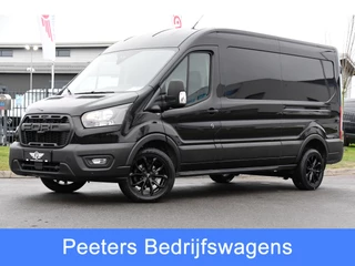 Ford Transit 350 2.0 TDCI L3H2 Black Edition GEEN BTW! 360 Camera, Adaptieve Cruise, Automaat, Sensoren, Stoelverwarming, Trekhaak, Uniek!