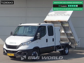 Iveco Daily 35C14 Kipper met Kist Dubbel Cabine Dubbellucht 3,5t Trekhaak Airco Cruise Euro6 Tipper Benne Kieper 2m3 Airco Trekhaak Cruise control