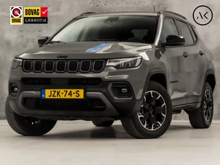 Jeep Compass 4xe 240 Plug-in Hybrid Electric Trailhawk 240Pk Automaat (PANORAMADAK, NARDO GREY, VIRTUAL COCKPIT, APPLE CARPLAY, CAMERA, LEDER, ADAPTIVE CRUISE, GETINT GLAS, NIEUWSTAAT)