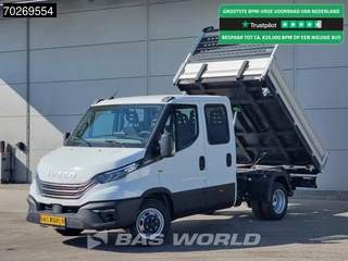 Iveco Daily 35C21 3 zijdige Kipper Dubbel Cabine 210PK 3.0L Dubbellucht Airco Cruise LED Camera Tipper Benne Kieper 2m3 Airco Trekhaak