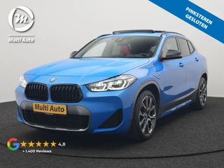 BMW X2 xDrive25e M Sport X PHEV 220pk Dealer O.H. | Trekhaak Afn. | Panodak | Adaptive Cruise | Head Up | Camera | Harman / Kardon | Lederen Competition Stoelen Memory & Verwarmd | Keyless | 19"L.M | Sfeerverlichting | Navigatie | DAB | Plug