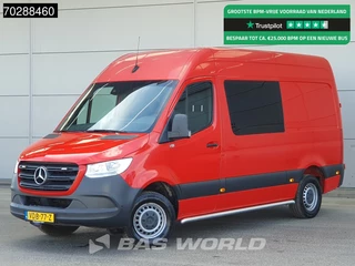 Mercedes Sprinter 314 CDI Dubbel Cabine Automaat L2H2 Navi Airco Cruise Camera Parkeersensoren MBUX CarPlay Werkplaatsinrichting Euro6 DC Doka Mixto 9m3 Airco Cruise control