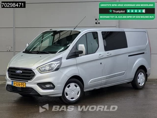 Ford Transit Custom  130PK Dubbel Cabine Automaat 2x Schuifdeur Trekhaak Xenon ACC Navi Camera Parkeersensoren SYNC3-Display APK 03-2026 Euro6 DC Doka Mixto Airco Trekhaak