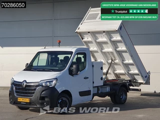 Renault Master 145PK Kipper met Kist Dubbellucht 3,5t Trekhaak Navi Airco Cruise LED Euro6 Tipper Benne Kieper 2m3 Airco Trekhaak Cruise control