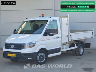 Volkswagen Crafter 177pk Dubbellucht Kipper met Kist 3,5t Trekhaak Camera Airco Cruise Tipper Benne Kieper Airco Trekhaak Cruise control