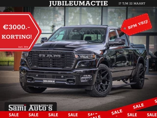 Dodge Ram Pick-Up NIGHT PREMIUM 2025 | BOM VOL + 14.4 INCH SCHERM | LUCHTVERING | HUD | HURRICANE 420PK 636 Nm | PRIJS MET LPG EN COVER EN GARANTIE | DUBBELE CABINE | PICK UP | 5 PERSOONS | DC | GRIJSKENTEKEN | VOORRAAD NR 2285 - 7648