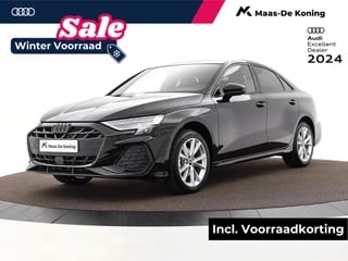 Audi A3 Limousine S Edition 35 TFSI 150 pk Audi A3 Limousine 35 TFSI S edition !50 PK · Glazen panoramadak · Sonos Premium 3D · Lichtpakket pro ambient light · Privacy glas