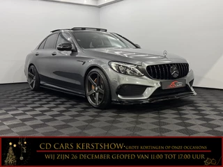 Mercedes-Benz C-Klasse 180 AMG Sport Pano, Half leder, Camera, Burmester, Stoelverwarming, Keyless start, Cruise control, Trekhaak