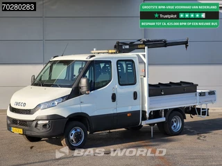 Iveco Daily 50C17 3,0L Automaat 170PK HIAB 017T-2 DC Open laadbak Dubbellucht Airco Euro6 Pickup Crane Kraanwagen Kranwagen Pritsche Airco Dubbel cabine