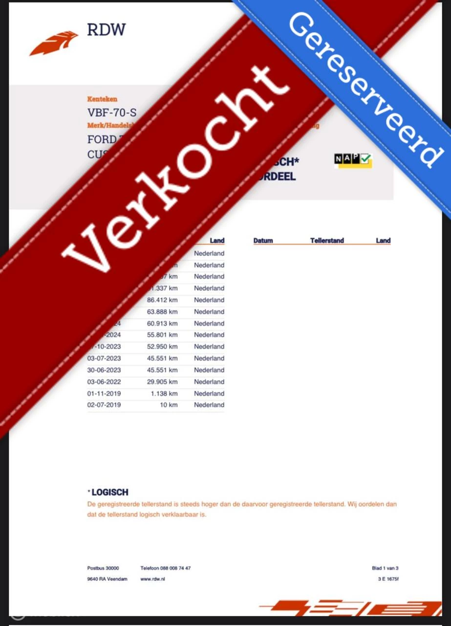 Hoofdafbeelding Ford Transit Custom