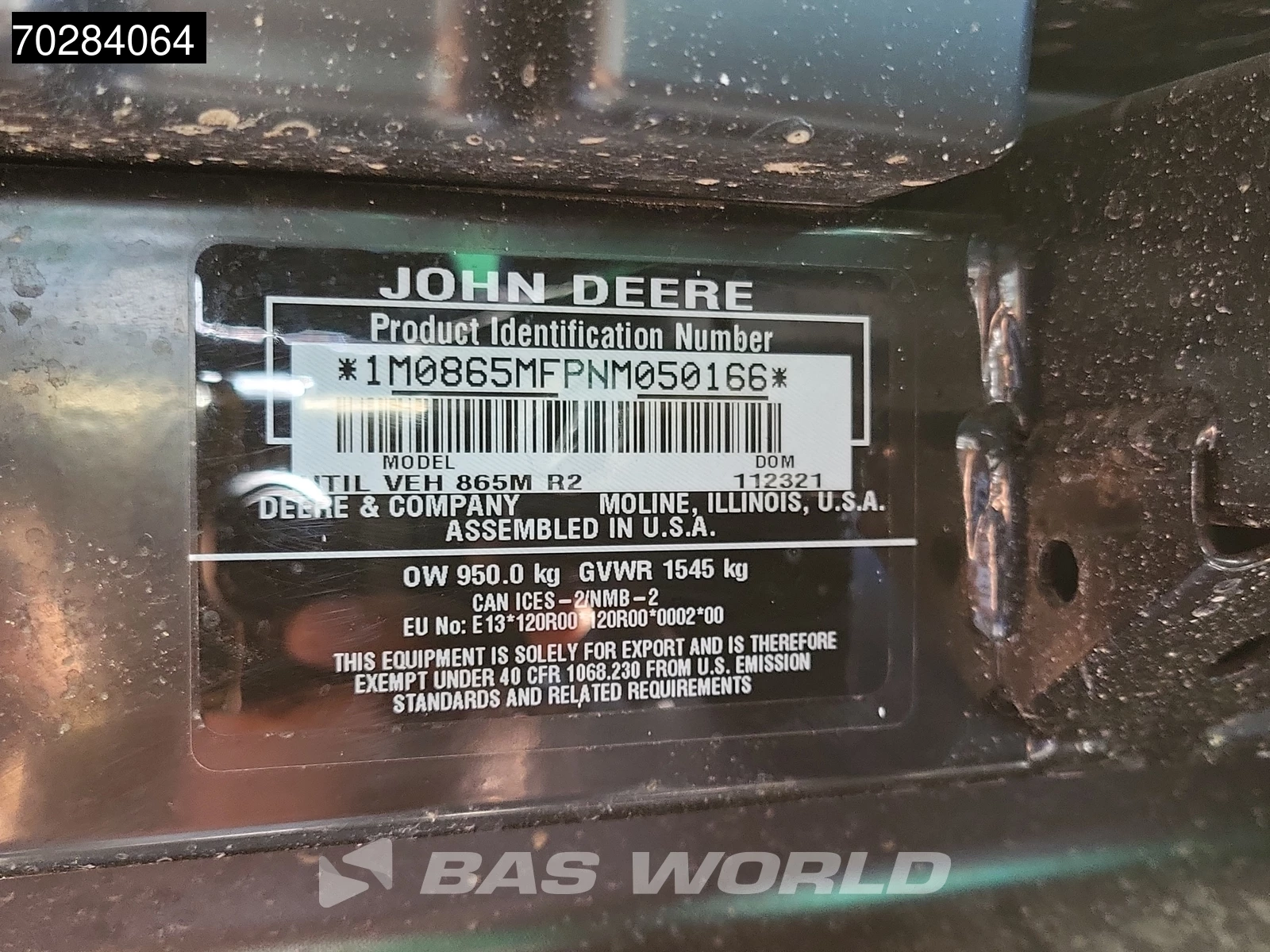 Hoofdafbeelding John Deere Gator XUV865M