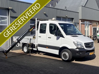 Mercedes-Benz Sprinter 514 CDI 140pk DC Laadkraan Hiab 017T Airco Trekhaak 3500kg Open laadbak Euro 6 Pick-up 1e eigenaar Dubbele cabine Bakwagen Autolaadkraan Kraan