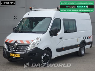 Renault Master 130PK Dubbel Cabine Dubbellucht L3H2 3,5t Trekhaak Airco Cruise Imperiaal Werkplaatsinrichting Euro6 DC Doka Mixto 8m3 Airco Trekhaak Cruise control