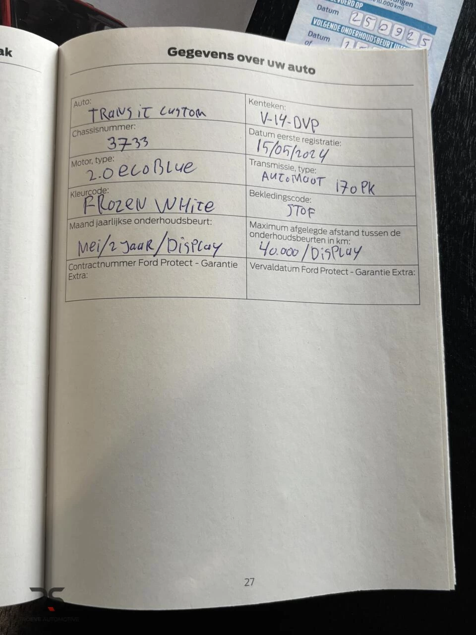 Hoofdafbeelding Ford Transit Custom