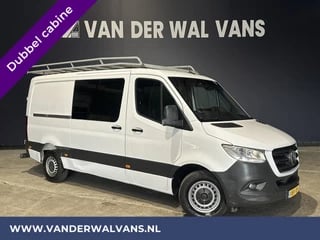 Mercedes-Benz Sprinter 316 CDI 164pk Automaat L2H1 Dubbele cabine Euro6 Airco | XXL Multimediascherm | 5-Zits | Cruisecontrol, camera, navigatie, trekhaak, imperiaal, chauffeursstoel, trap,