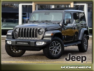 Hoofdafbeelding Jeep Wrangler Jeep Wrangler 4xE 380 4wd Autom. Sahara My Sky Dak CLIMA / LEER / ADAPT. CRUISE