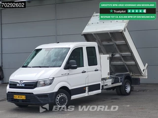 MAN TGE 5.120 Dubbel Cabine Kipper Trekhaak Navi Airco Cruise Camera Euro6 Tipper Benne Kieper 2m3 Airco Trekhaak Cruise control