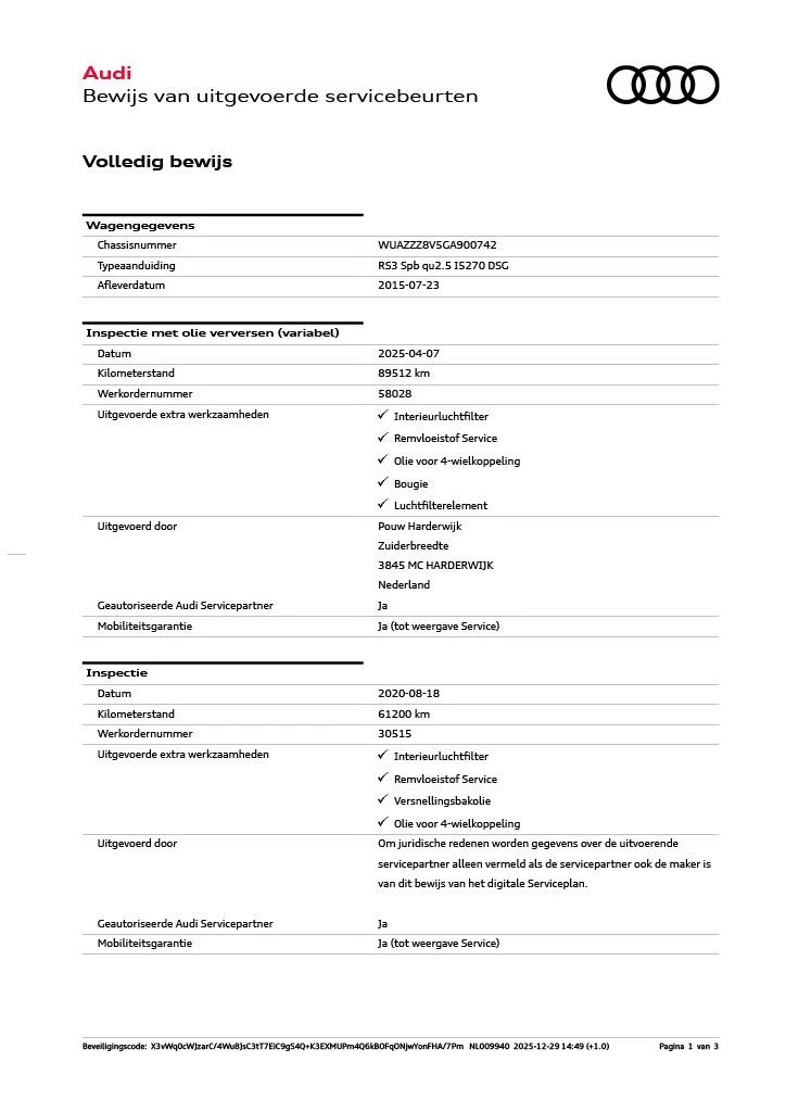 Hoofdafbeelding Audi RS3