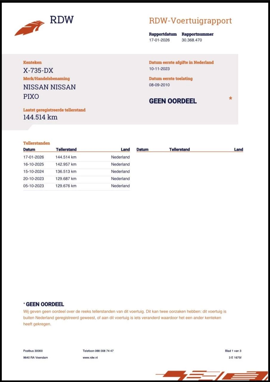 Hoofdafbeelding Nissan Pixo