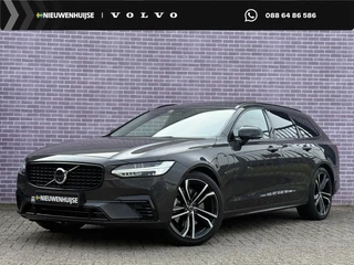 Volvo V90 2.0 T8 Plug-in hybrid AWD Ultra Dark | SOH: 100% | 4 seizoen banden |  Gelaagd glas | Trekhaak | Luchtvering | Bowers & Wilkins | Massage | Stoel Koeling | 360° Camera | Adaptieve cruise | Stoel/stuur verwarming |