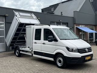 Volkswagen Crafter 35 2.0 TDI L4 DC 140pk Airco Cruise controle Trekhaak 3000kg trekgewicht Kipper 6-Persoons Euro 6 Dubbele cabine 1e eigenaar Open laadbak Pick-up Bakwagen Kieper