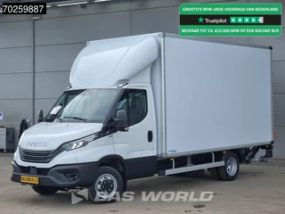 Iveco Daily 35C18 3.0L Automaat Luchtvering Laadklep Zijdeur Dubbellucht Bakwagen 180PK LED Airco Cruise Camera Lat om Lat D'Hollandia Euro6 Meubelbak Koffer Airco Cruise control