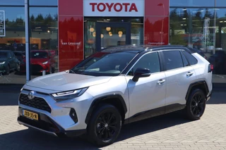 Toyota RAV4 2.5 HYBRID AWD STYLE APPLE/ANDROID LEDER STOEL/STUUR/VOORRUITVERWARM. ELEK. ACHTERKLEP. 1650KG-TREK. CAMERA P-SENSOREN KEYLESS