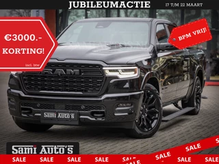 Dodge Ram 1500 LIMITED NIGHT HIGH OUTPUT H.O 540PK 706 Nm 2025 | XB9 | MASSAGE | BOM VOL | CREW CAB | DUBBELE CABINE | GRIJSKENTEKEN | DE MEEST LUXUEUZE en BEGEERDE Pick-up VOORRAAD NR 2356 - 0990