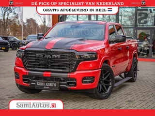 Dodge Ram Pick-Up PREMIUM 420PK 636 Nm | BOM VOL | HEAD + 14.4 INCH SCHERM + LUCHTVERING | PRIJS MET LPG EN COVER EN GARANTIE | DUBBELE CABINE | PICK UP | 5 PERSOONS | DC | GRIJSKENTEKEN | PR4 FLAME RED | VOORRAAD NR 2226 - 4993