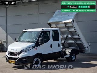 Iveco Daily 35C14 Kipper Dubbel Cabine Dubbellucht 3,5t Trekhaak Airco Cruise Euro6 Tipper Benne Kieper Airco Dubbel cabine Trekhaak Cruise control