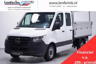 Mercedes Sprinter 211 CDI Dubbel Cabine 6-Zits va 299 p/mnd Pickup Open Laadbak Airco, Trekhaak, LxBxH 270x203x80 cm, 6-Zits