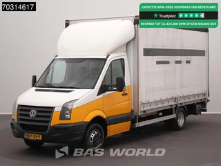 Volkswagen Crafter 136pk 1000KG Laadklep Trekhaak Dubbellucht Schuifzeilen Bakwagen Airco Cruise D'Hollandia Meubelbak Koffer Zeilen Zeilenwagen Plane Airco Trekhaak Cruise control