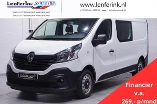 Renault Trafic 1.6 DCi 125 pk Dubbel Cabine va 269,- p/mnd Airco, Camera, Cruise Control, Laadruimte Pakket, PDC achter, 6-Zits